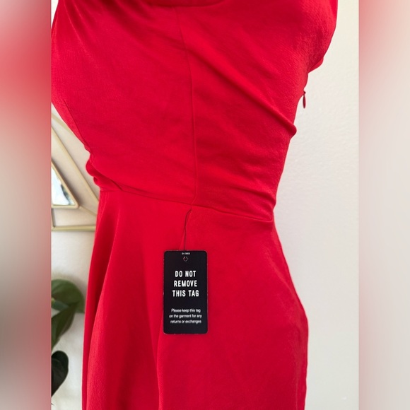 Express Vibrant Red Long Sleeve Dress - Picture 7 of 9